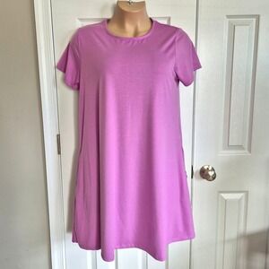 Architect lilac pink purple tee shirt casual dress with pockets women's plus 2X